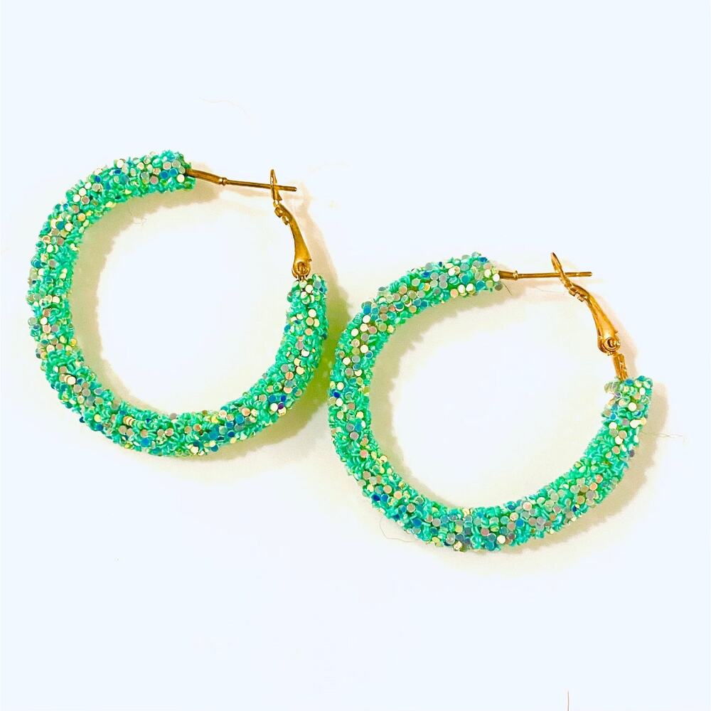 Glitter Hoop Earrings